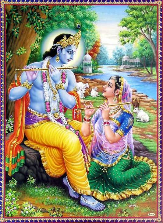 radha-learning-flute-from-krishna