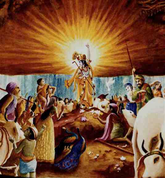 Lifting Govardhana Hill 