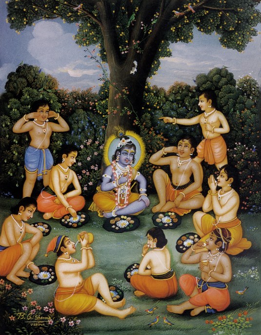 Krsna and the cowherd boys