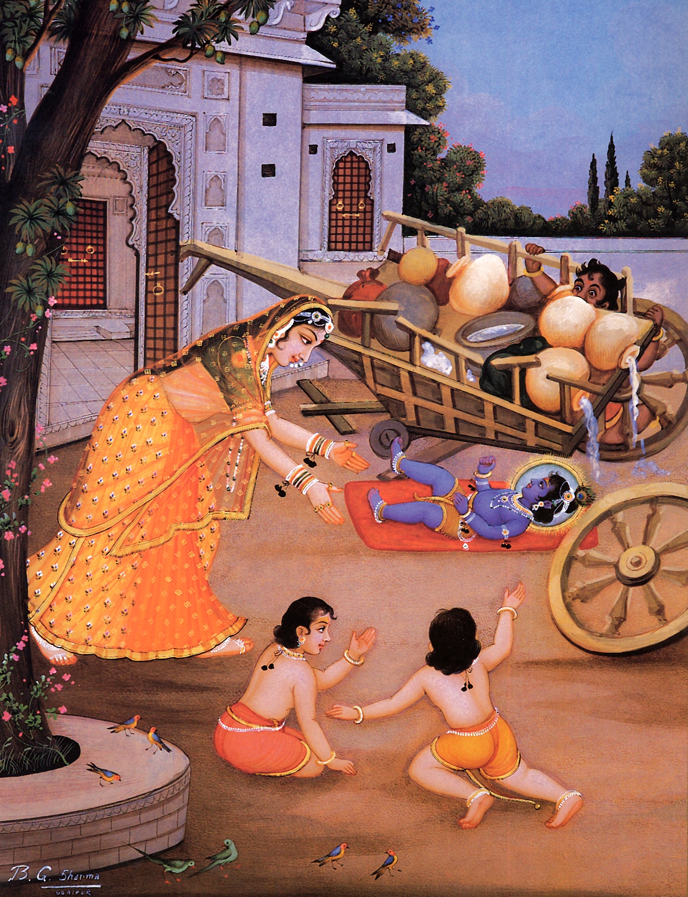 Krishna kicking cart