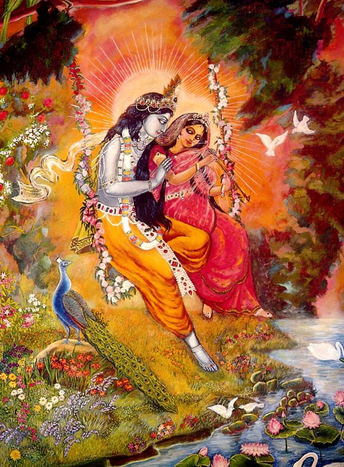 Radha Krishna on swing