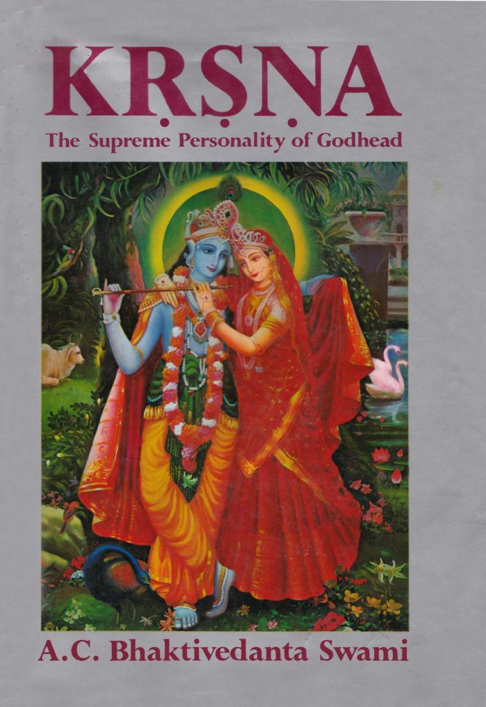 Radha and Krishna with flowers